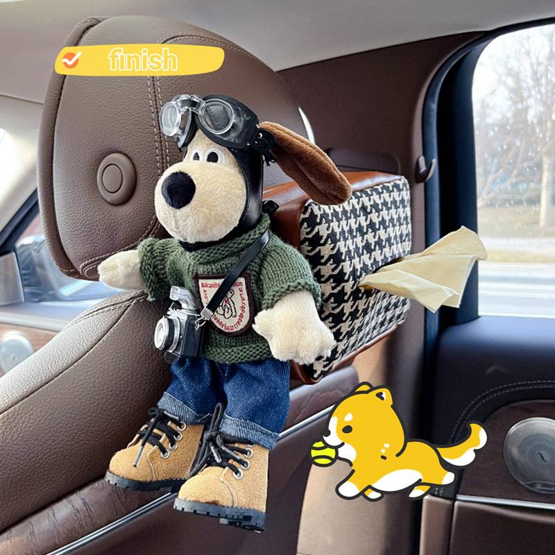Paper towel box + olive green sign, jeans dog + flash camera (shoe)